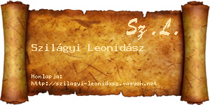 Szilágyi Leonidász névjegykártya